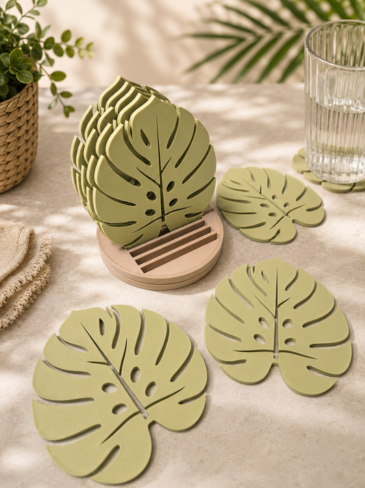 Ensemble 8 sous-verres plantes