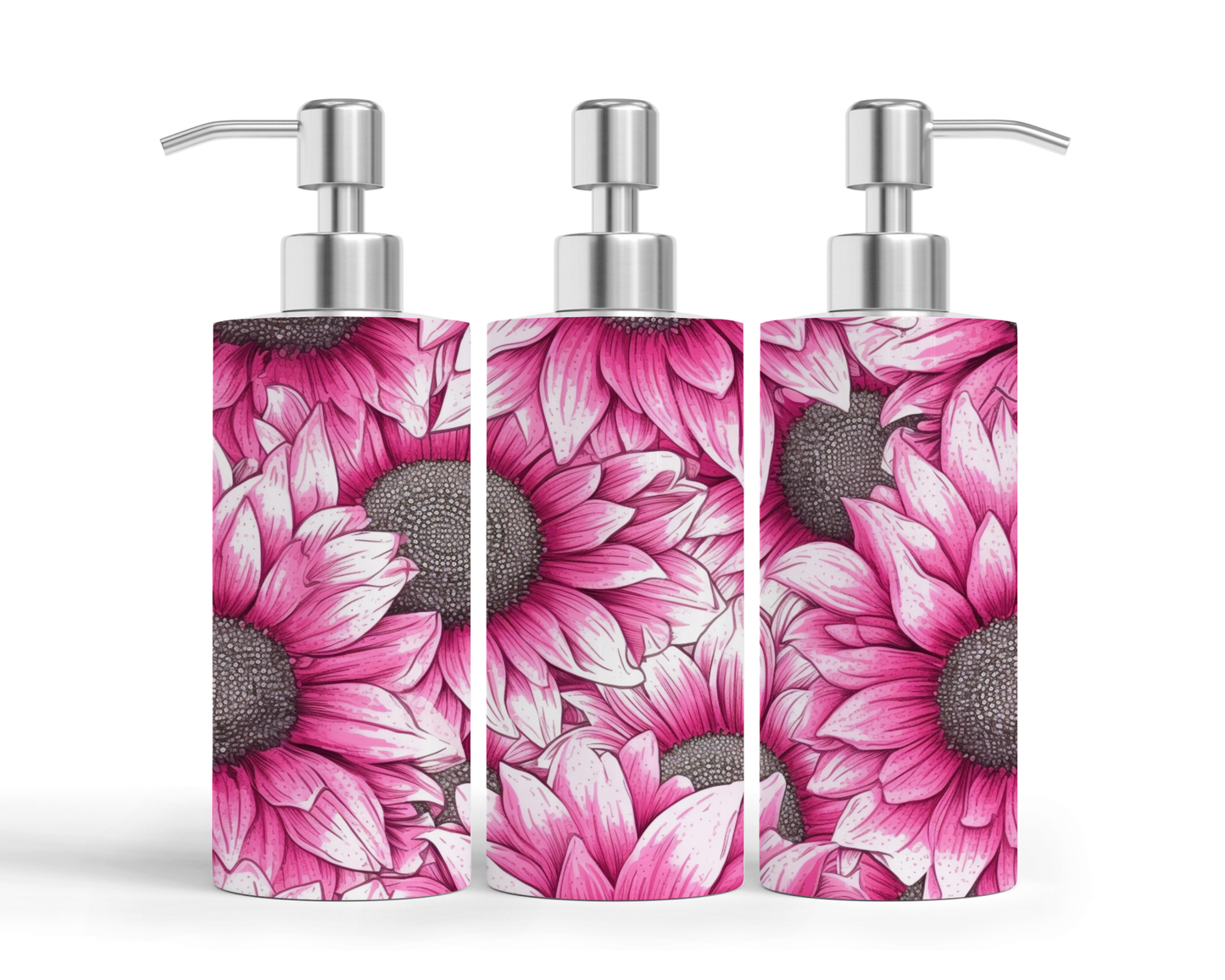 Pompe à savon - Fleurs Roses