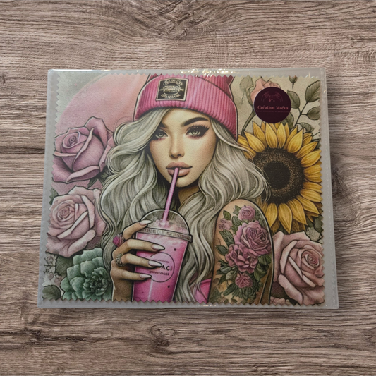 Linge à lunette - Fille tuque rose