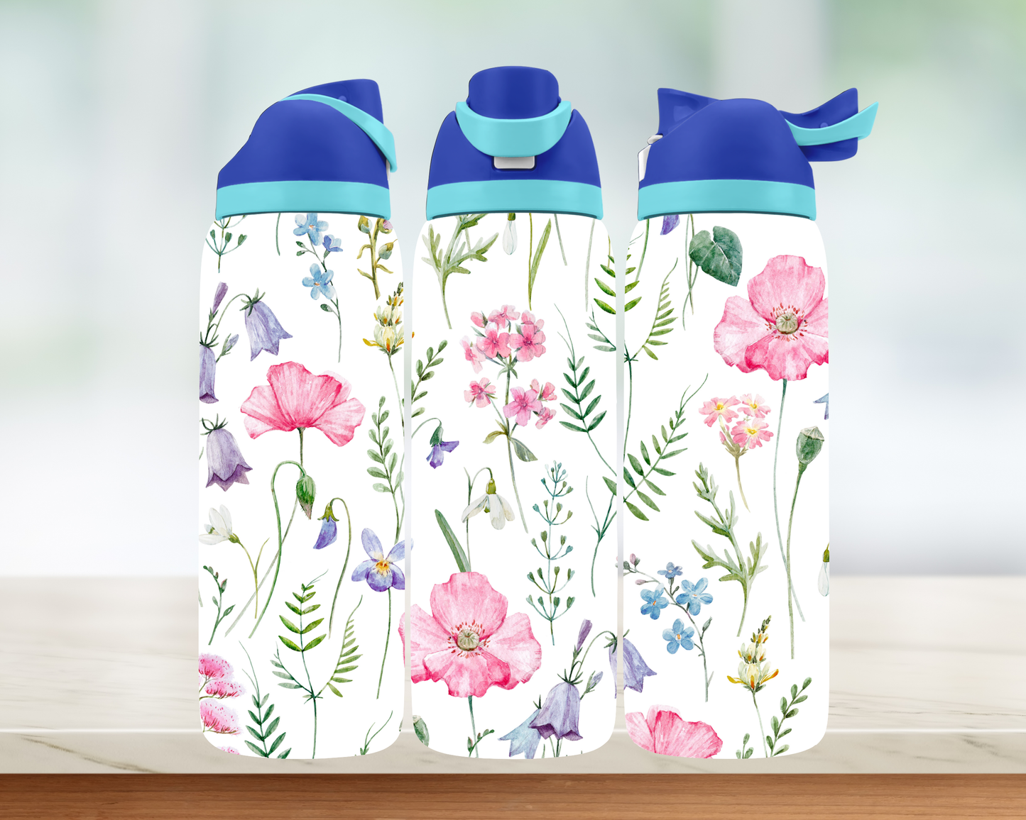 Bouteille style Owala - Jolies Fleurs
