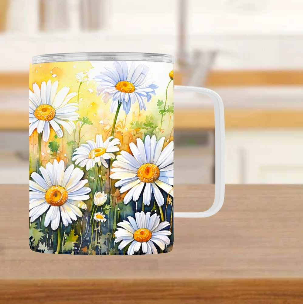 Tasse isotherme - fleur blanche