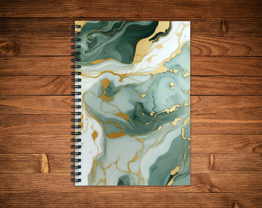 Cahier de notes - Vague bleu et or