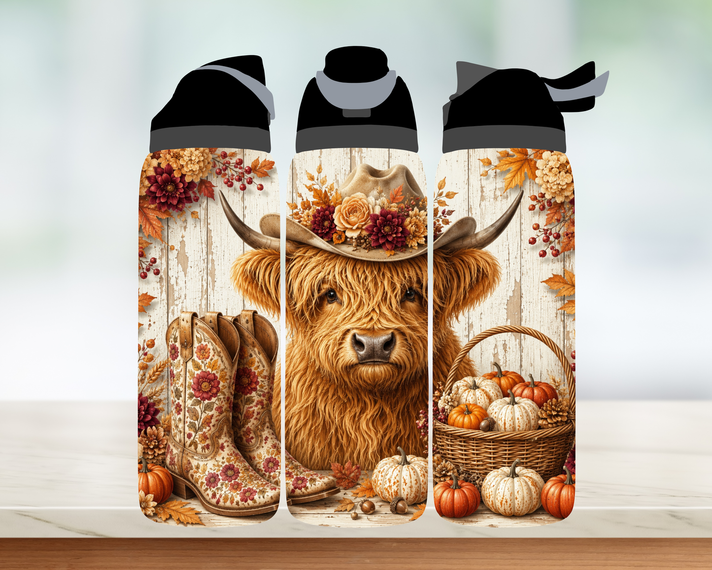 Bouteille Style Owala - Collection d'automne - 24 oz