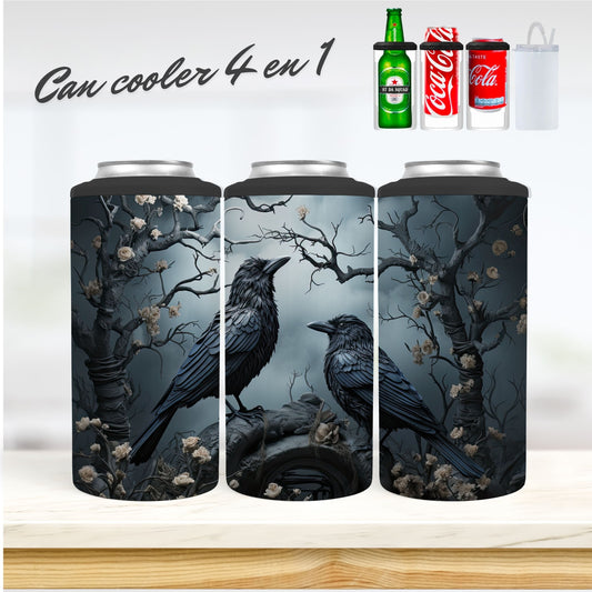 CAN COOLER 4 en 1 - Oiseaux noirs