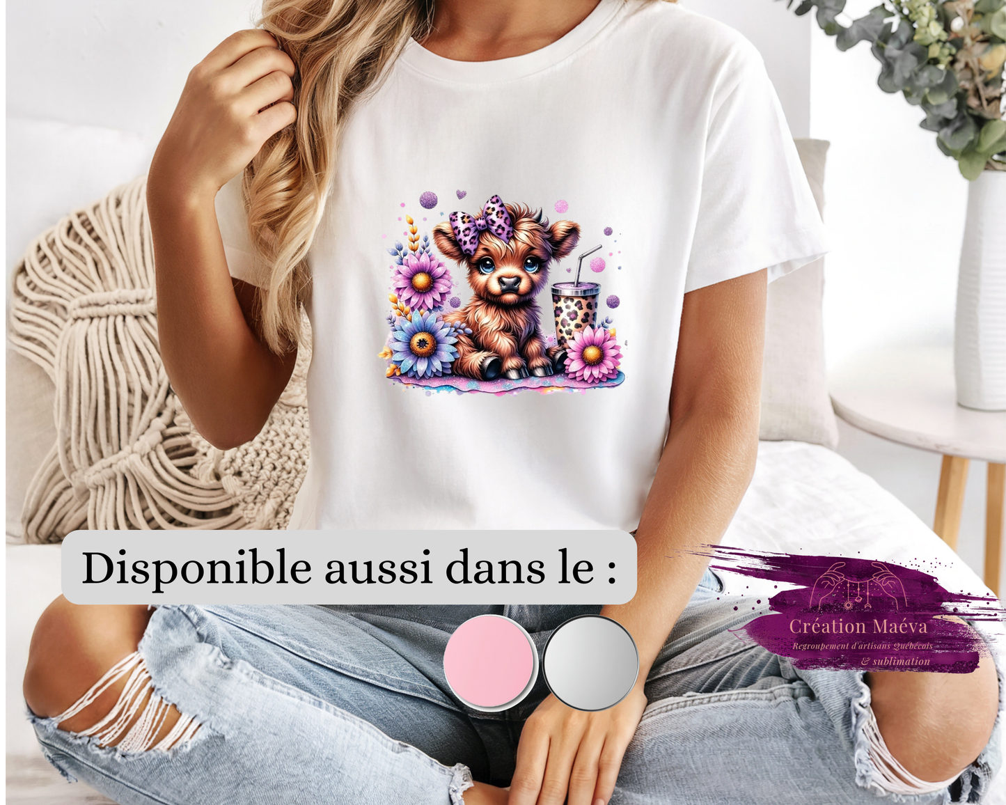 Chandail sublimé - vaches mignonnes