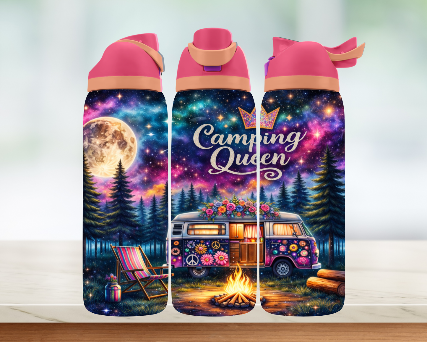 Bouteille style Owala - Camping Queen
