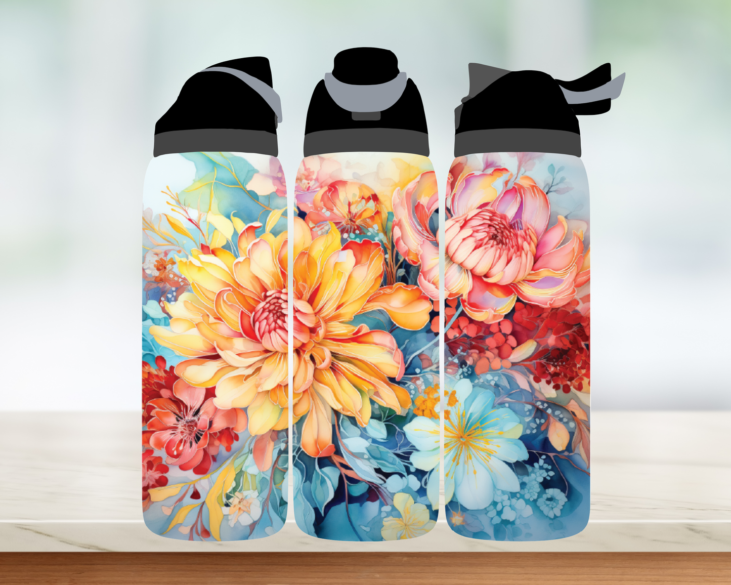 Bouteille style Owala - fleurs