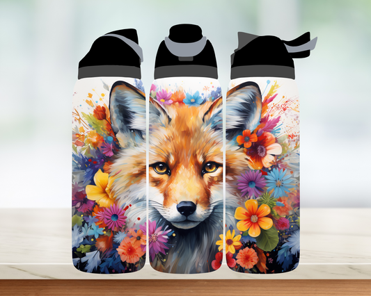 Bouteille style Owala - Renard fleuri