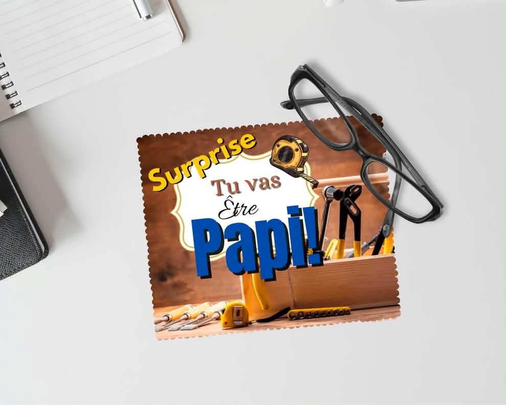 Linge à lunette - Surprise tu vas être papi!