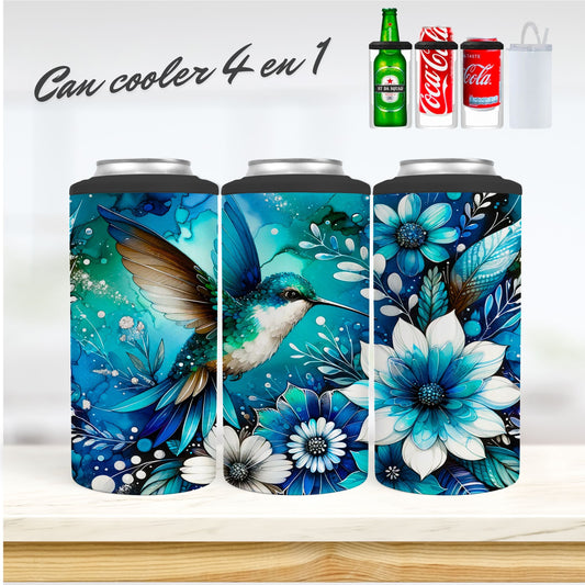 CAN COOLER 4 en 1 - Colibri bleu