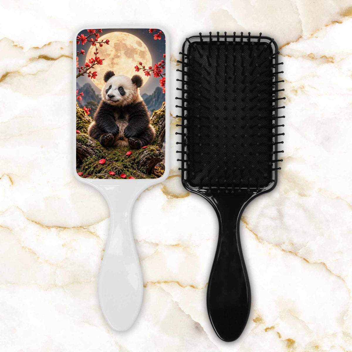 Brosse à cheveux - Panda sous la lune