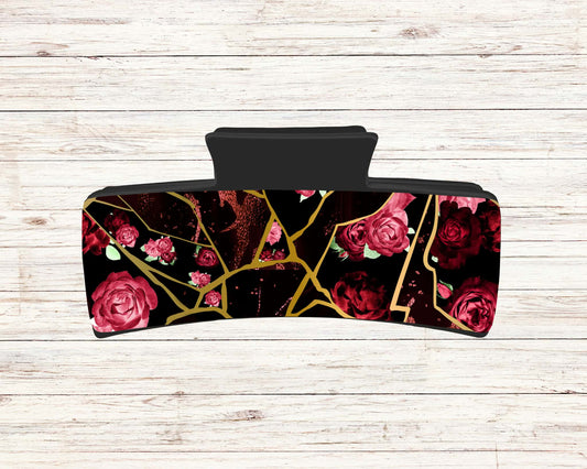 Pince à cheveux - Fleur vitrail ( Design de Audz)