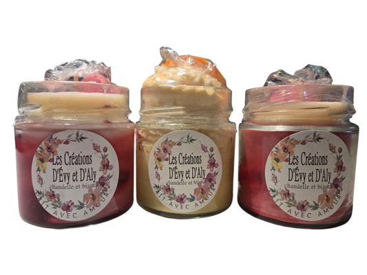 Bougies gourmandes avec bijoux surprises à l'intérieur
