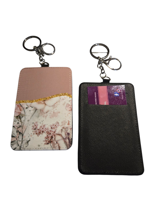 Porte-carte sublimé - Rose fleur