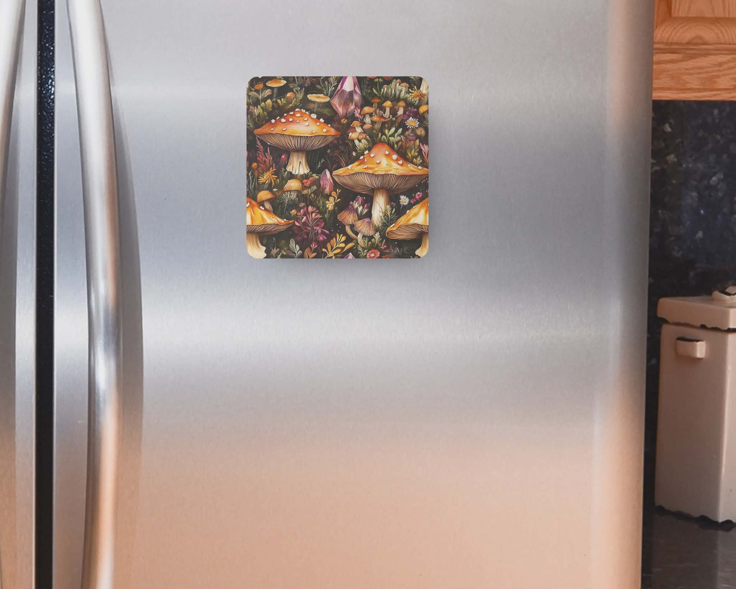 Aimant 3 po x 3 po - Champignons