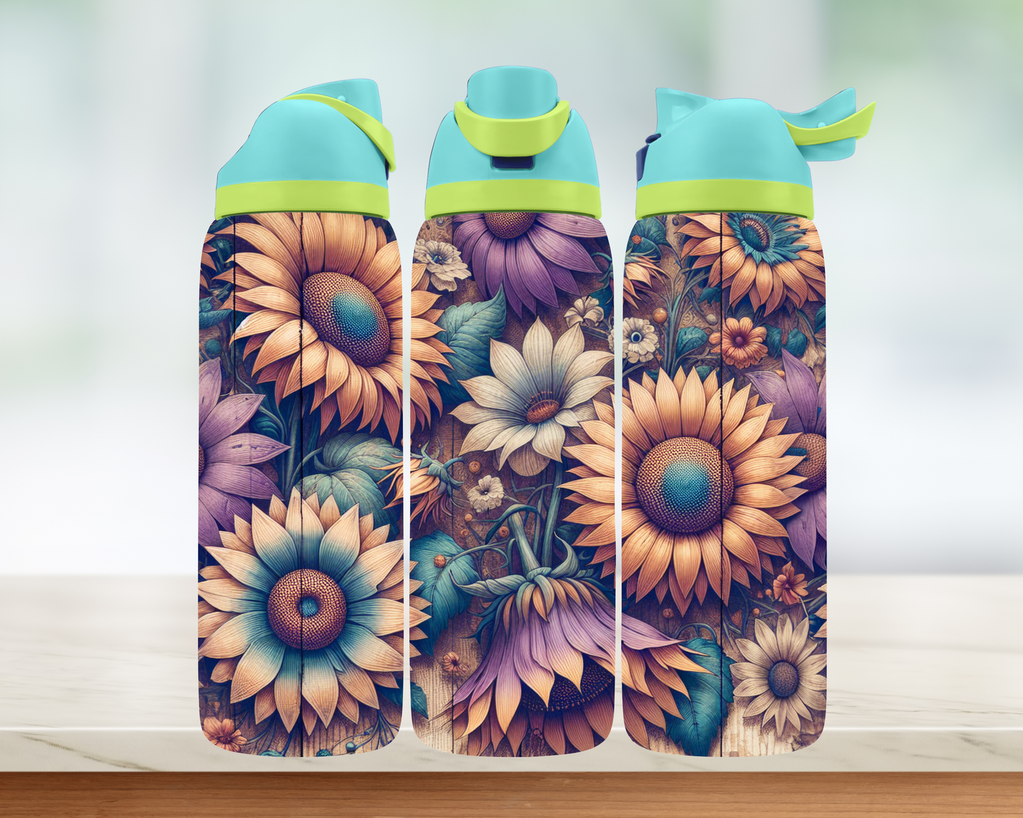 Bouteille style Owala - Fleurs Modernes