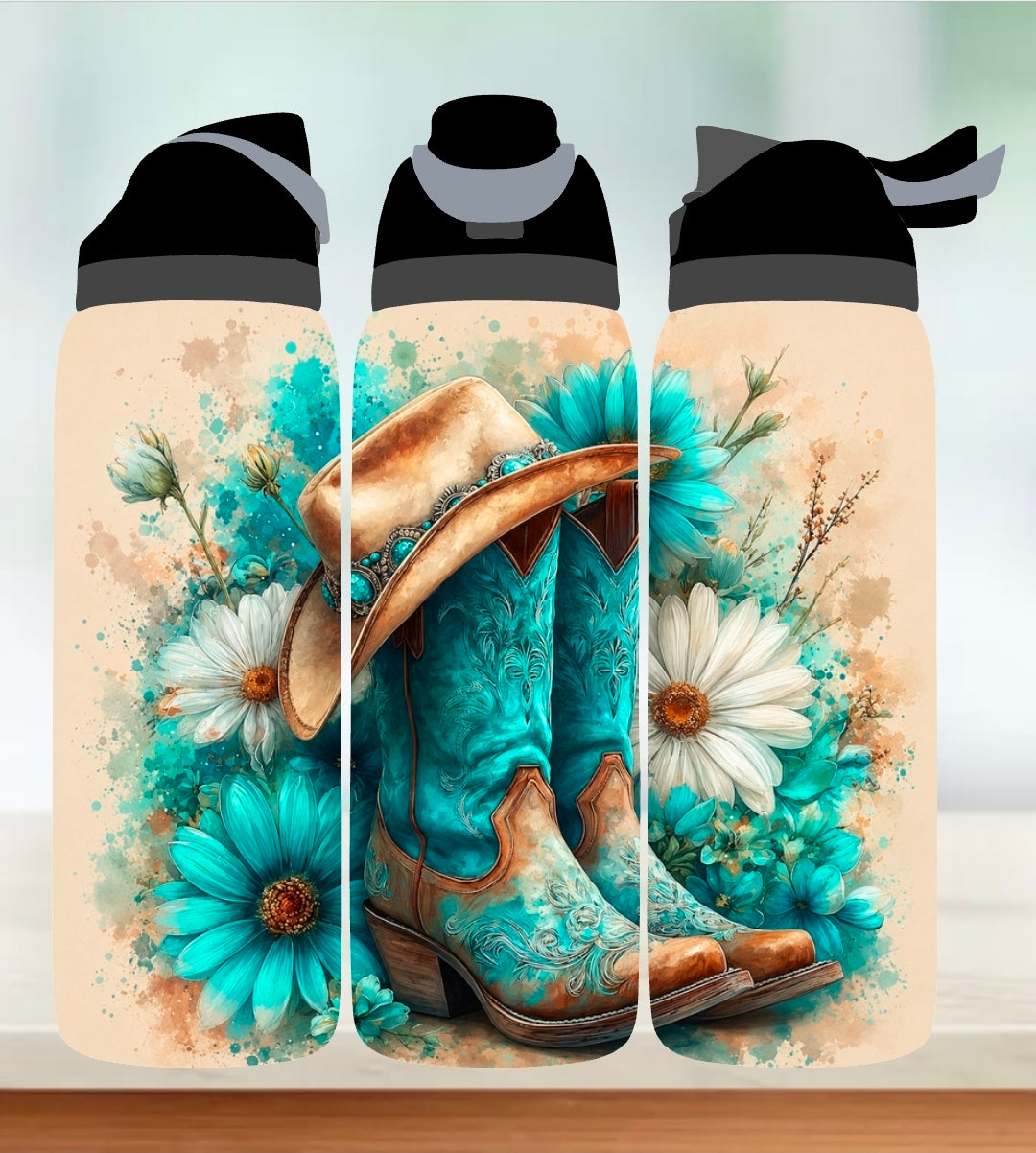 Bouteille style Owala - Botte Bleu
