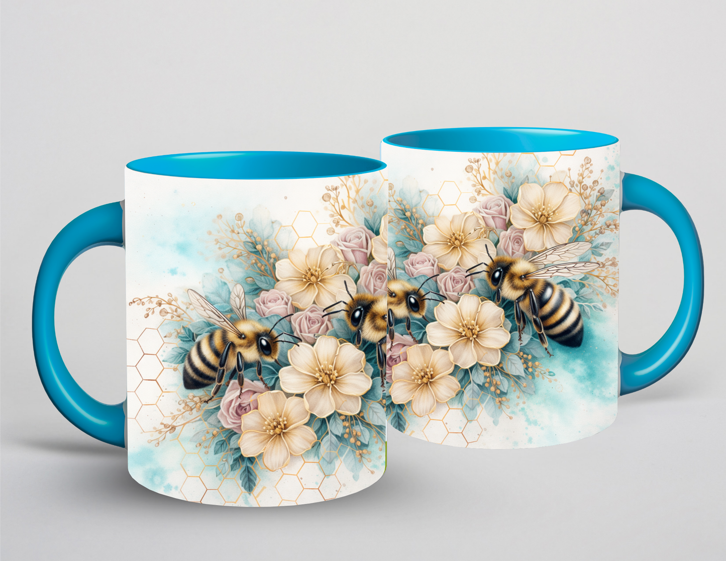 Tasse bleu - abeille