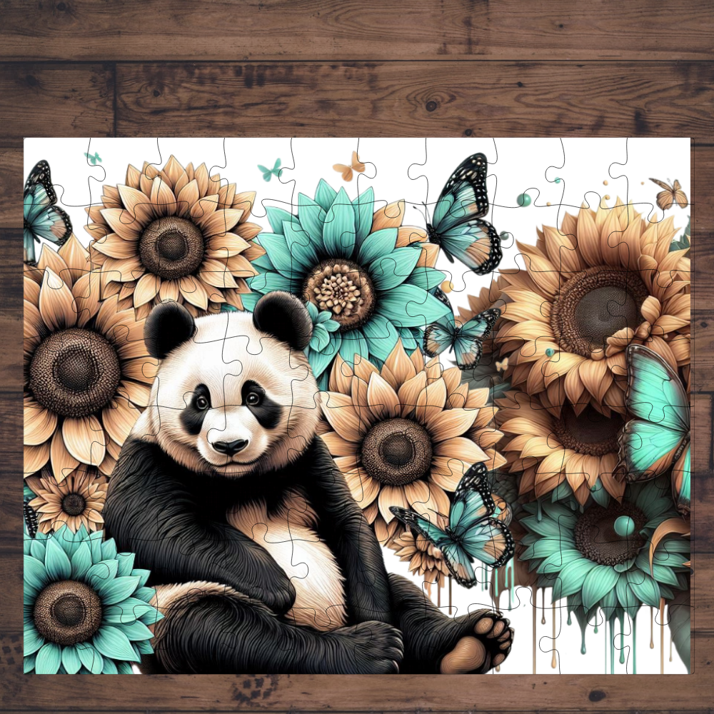 🧩 Casse-tête sublimé - Panda fleur