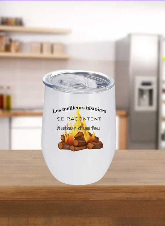 Verre à vin - Autour d'un feu