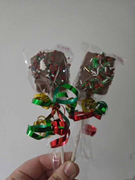 Rice krispies enrobé de chocolat belge sur bâton