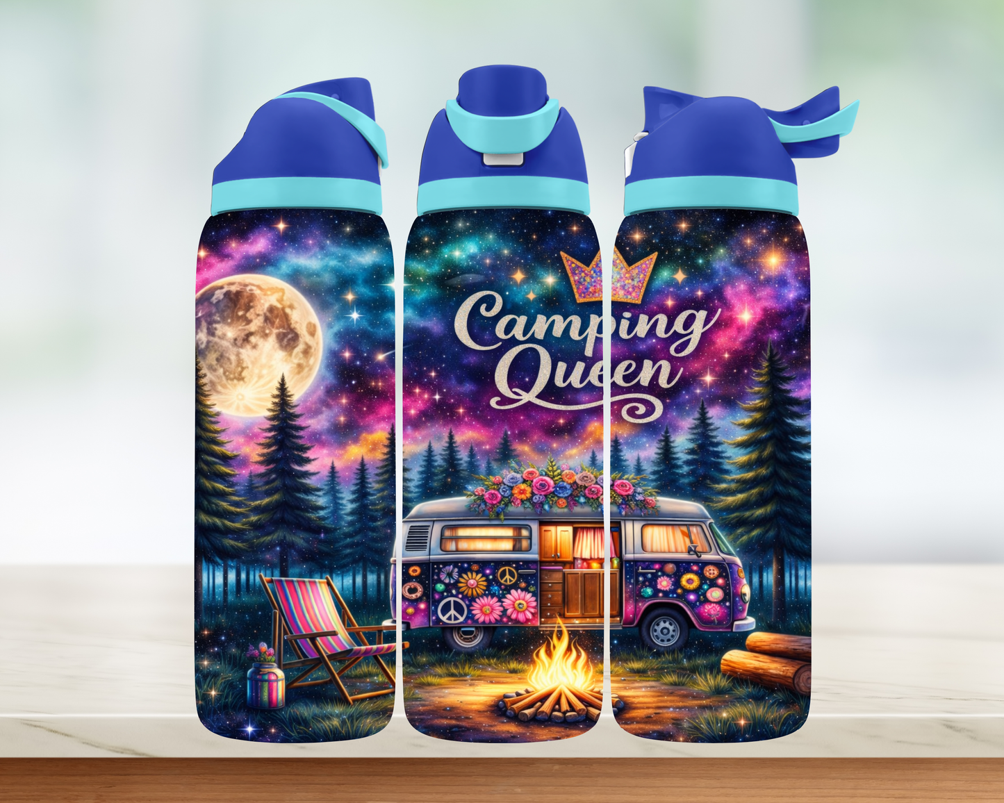 Bouteille style Owala - Camping Queen
