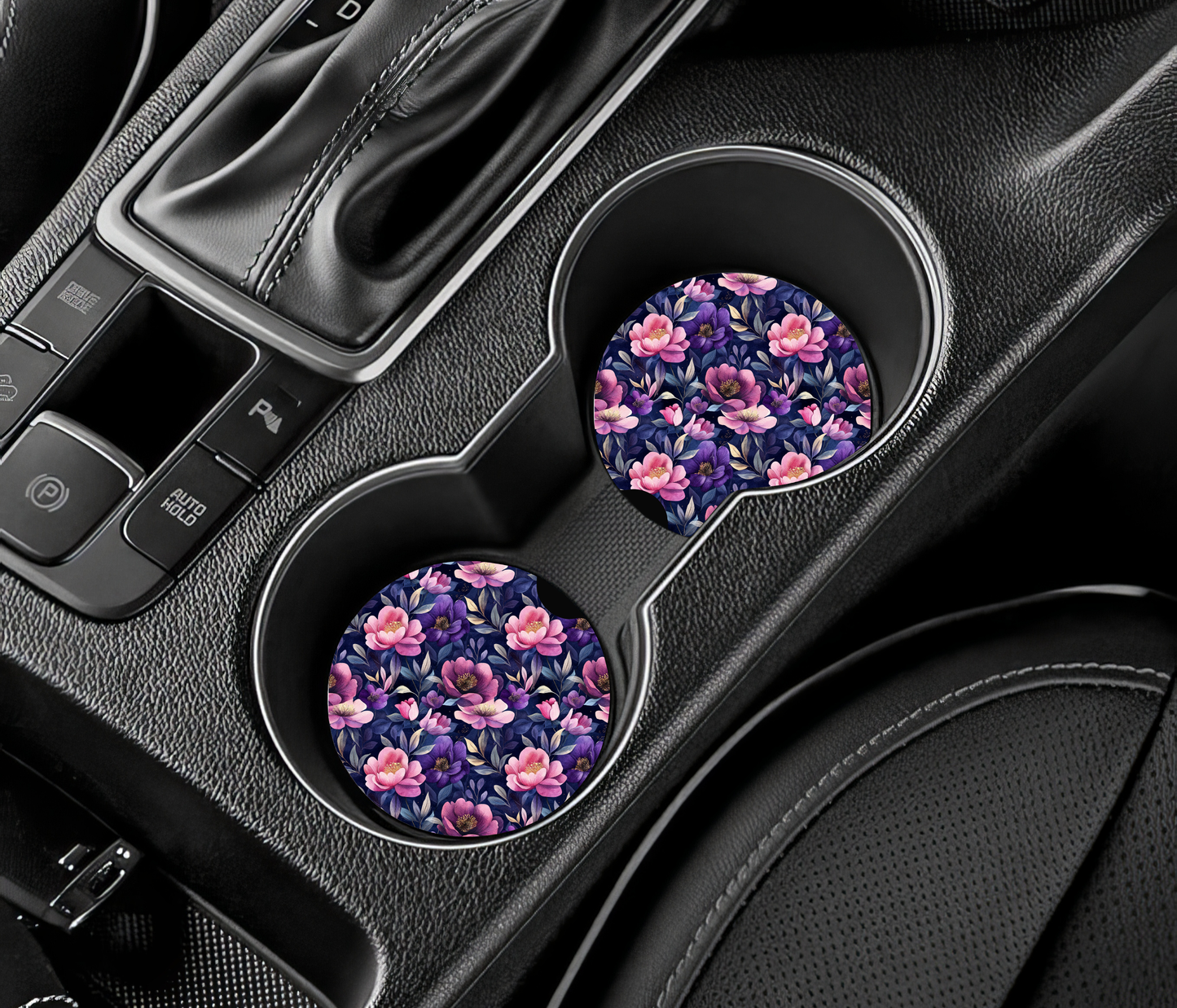 Sous-verre auto - Fleurs mauves