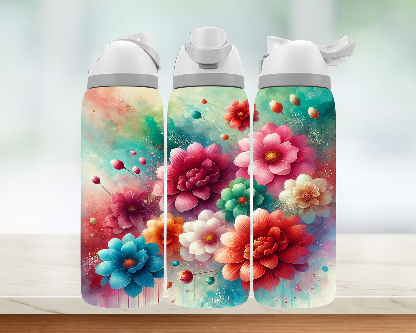 Bouteille style Owala - Douces fleurs
