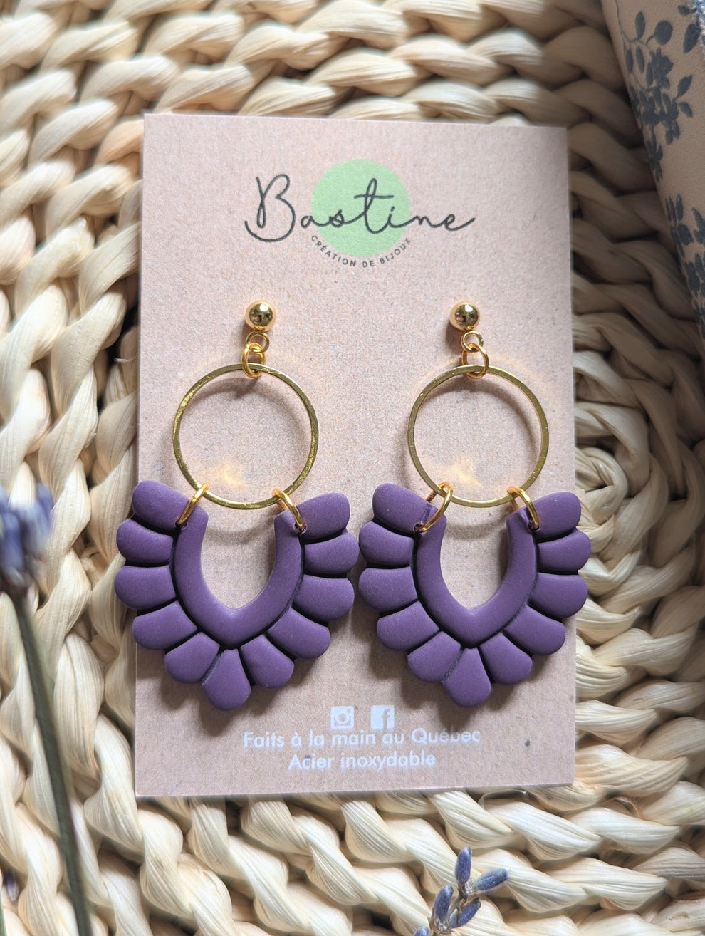 Pénélope (Plusieurs couleurs)- Boucles d'oreilles pendantes argile polymère et acier inoxydable hypoallergène