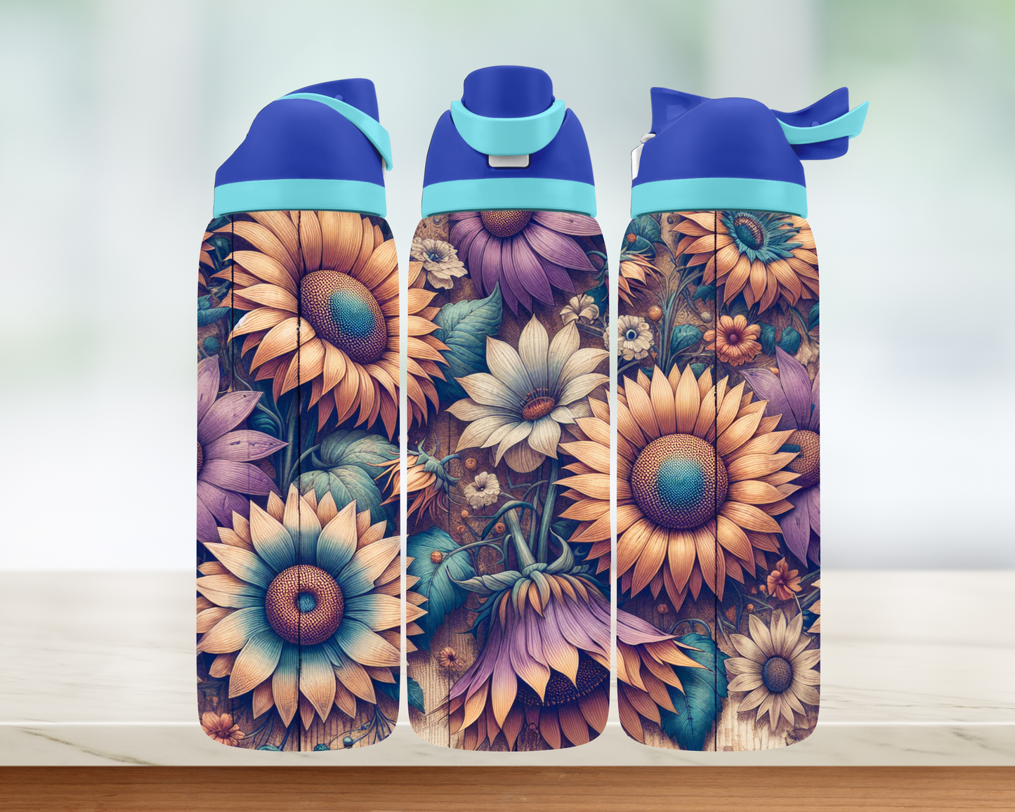 Bouteille style Owala - Fleurs Modernes