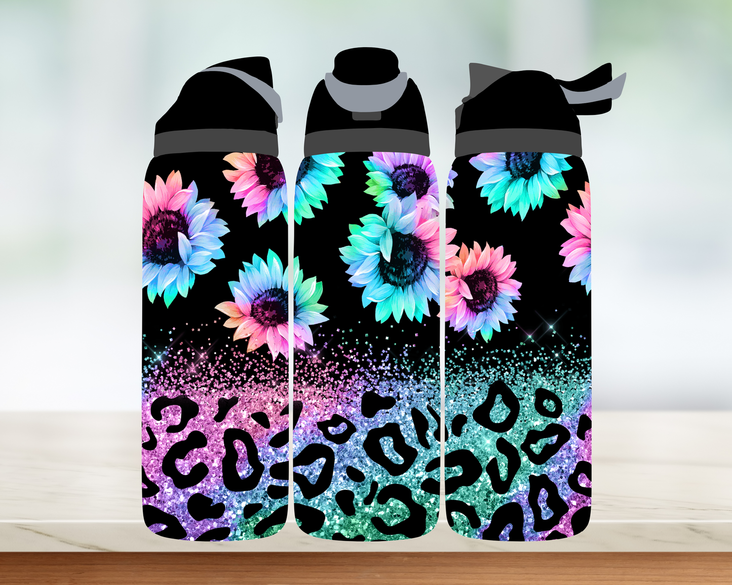 Bouteille style Owala - Fleurs flyés