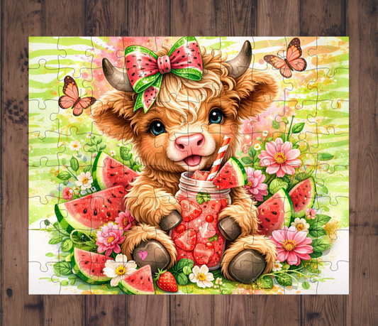🧩 Casse-tête sublimé - Vache Melon
