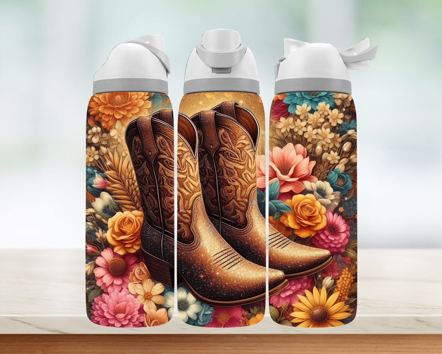 Bouteille style Owala - Bottes country