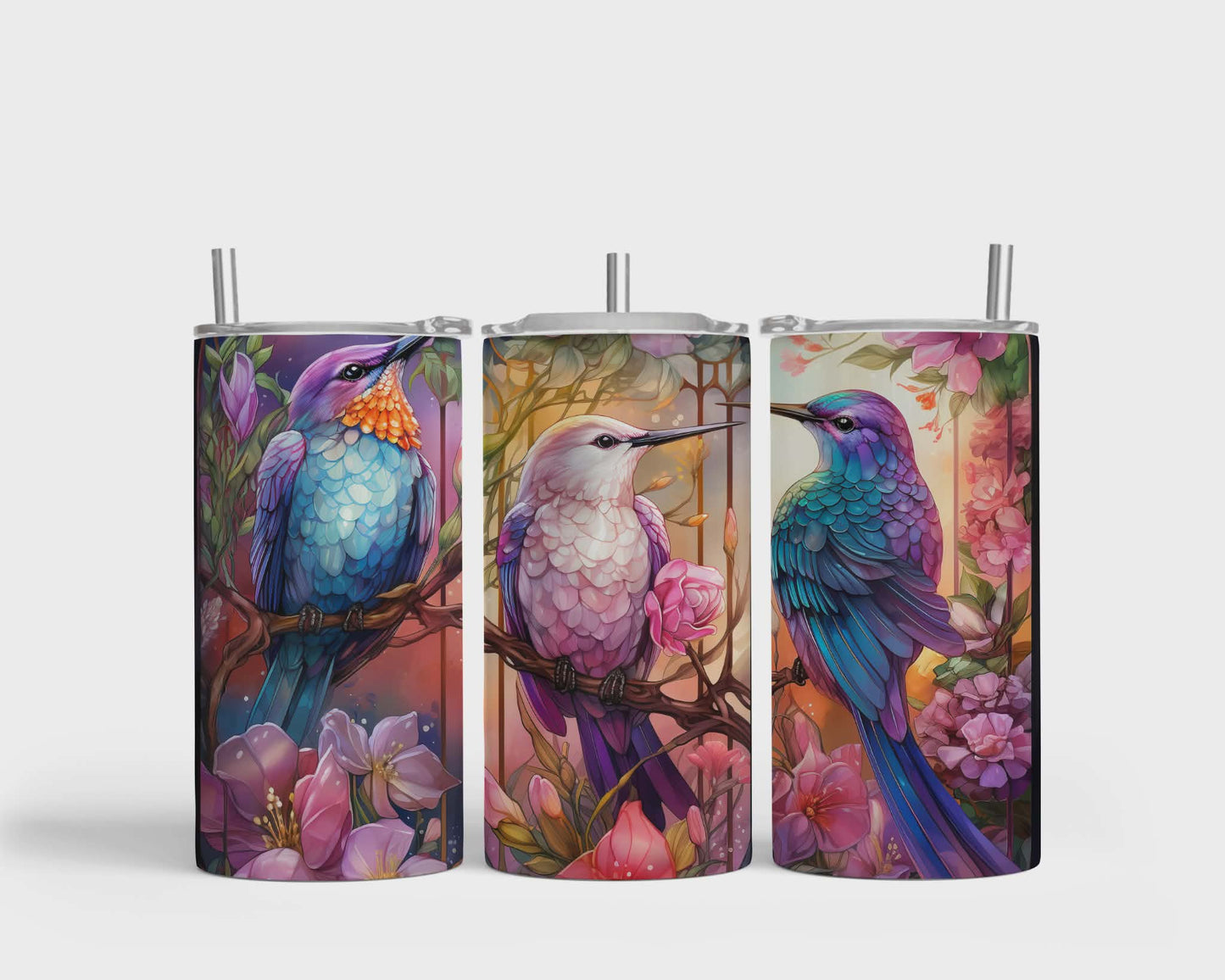 Tumbler isotherme 12 oz - Les beaux Colibris
