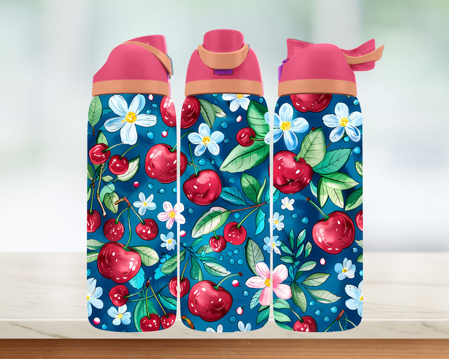 Bouteille style Owala - Cerises