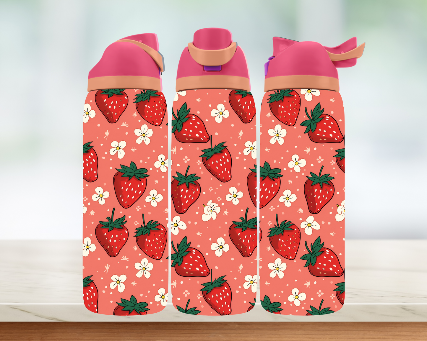 Bouteille style Owala - Fraises
