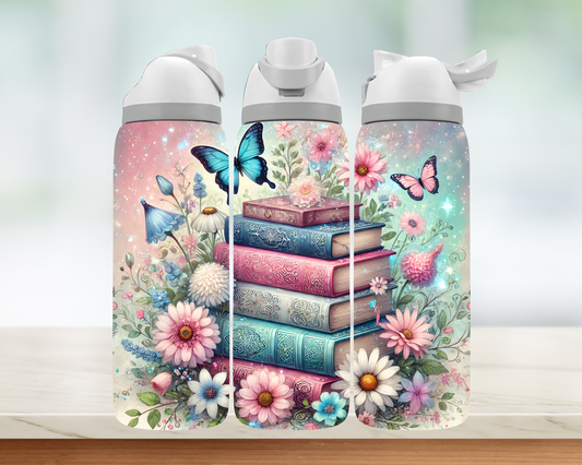 Bouteille style Owala - Lectures et fleurs