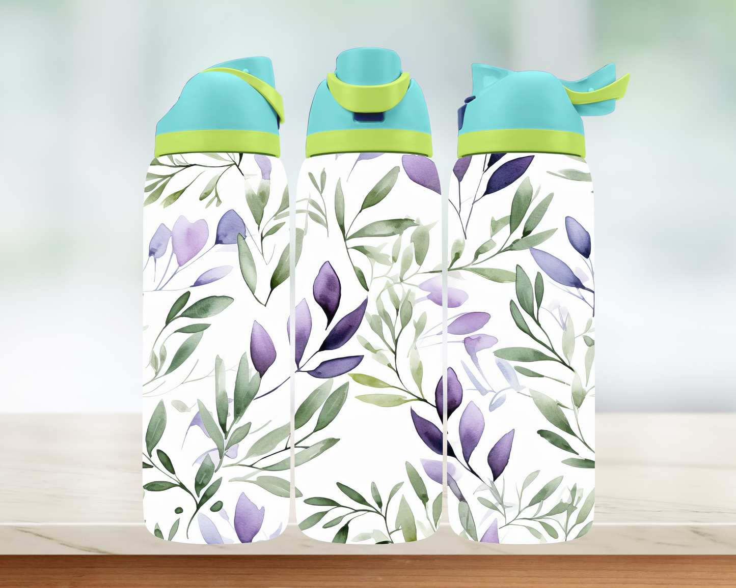 Bouteille style Owala - Beaux feuillages