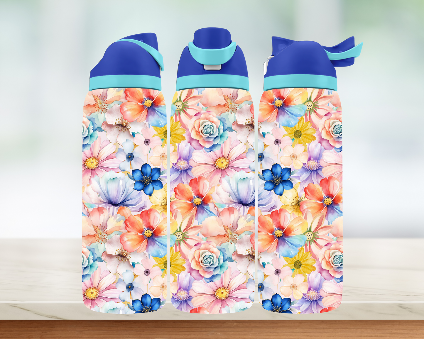 Bouteille style Owala - Fleurs
