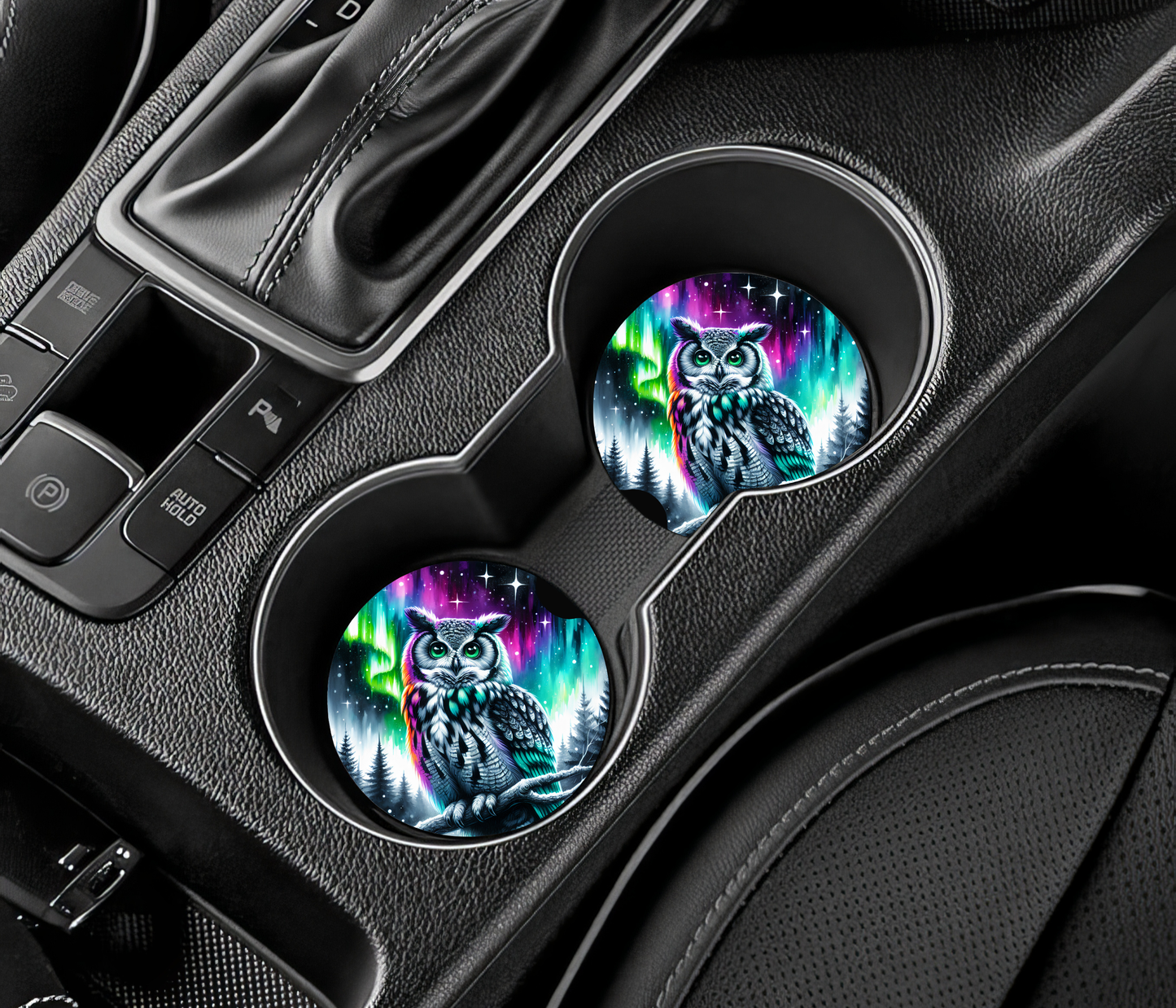 Sous-verre auto - Hibou coloré