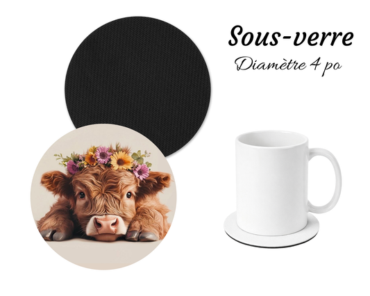 Sous-verre - Vache couronne