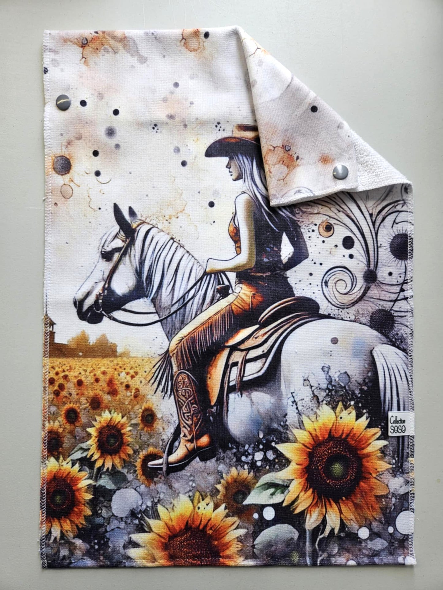 Serviette à main - Cheval & tournesol
