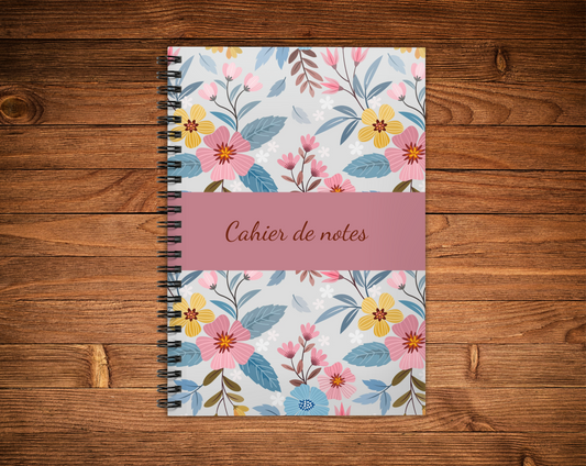 Cahier de notes - Fleur rose