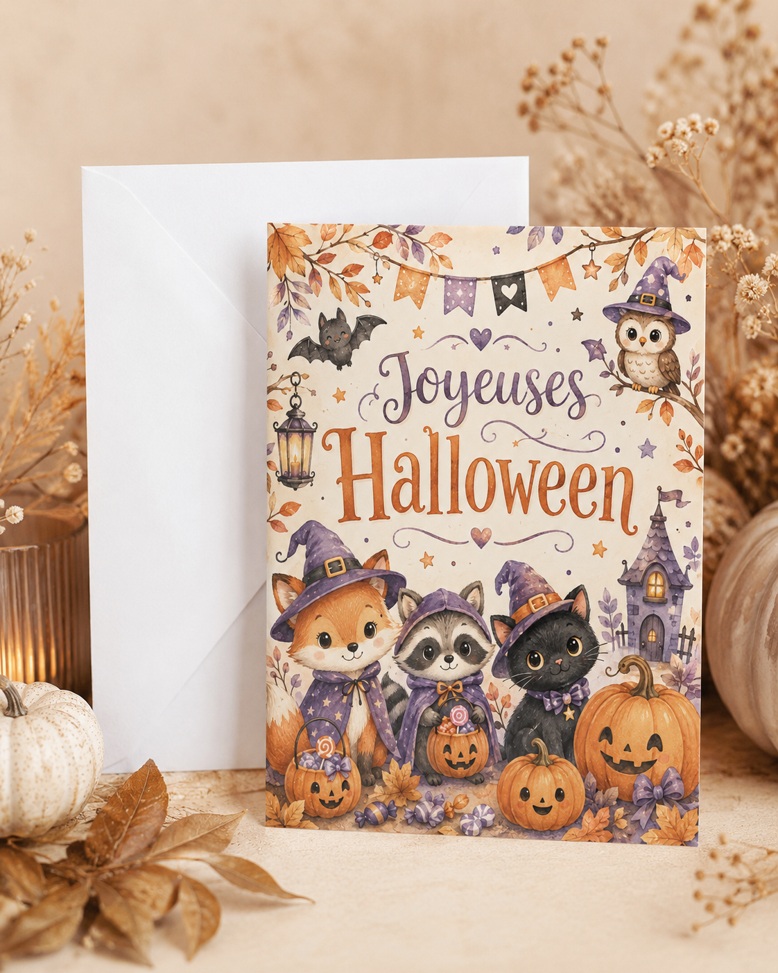 Carton avec enveloppe - Halloween