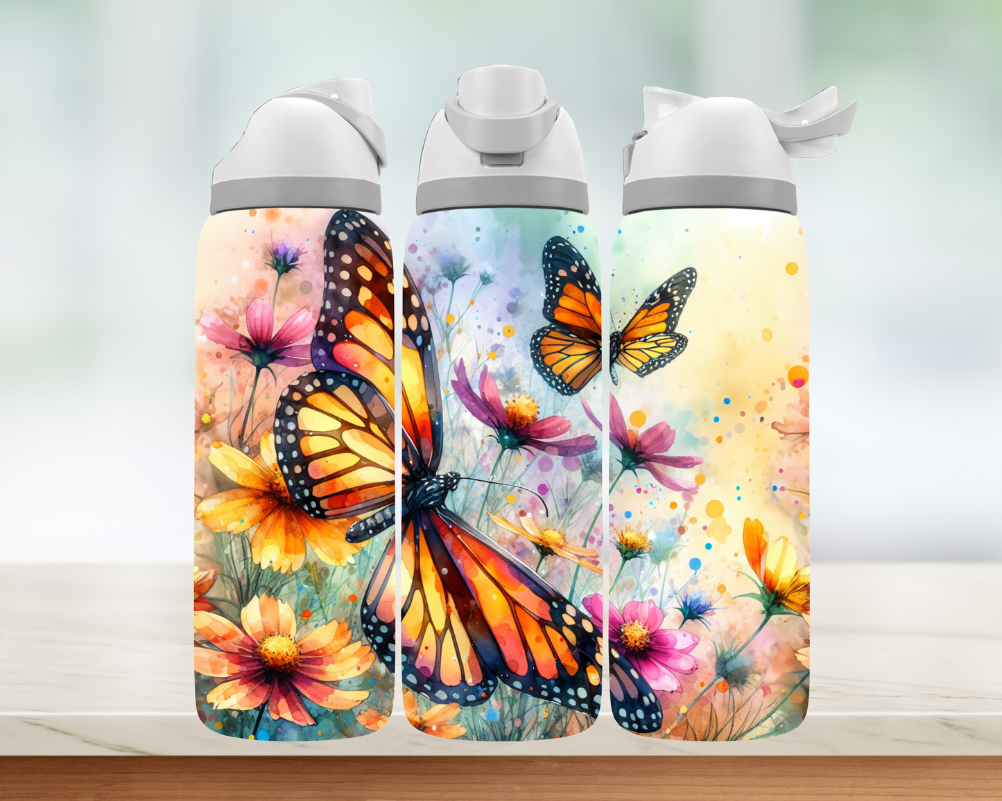 Bouteille style Owala - Papillons