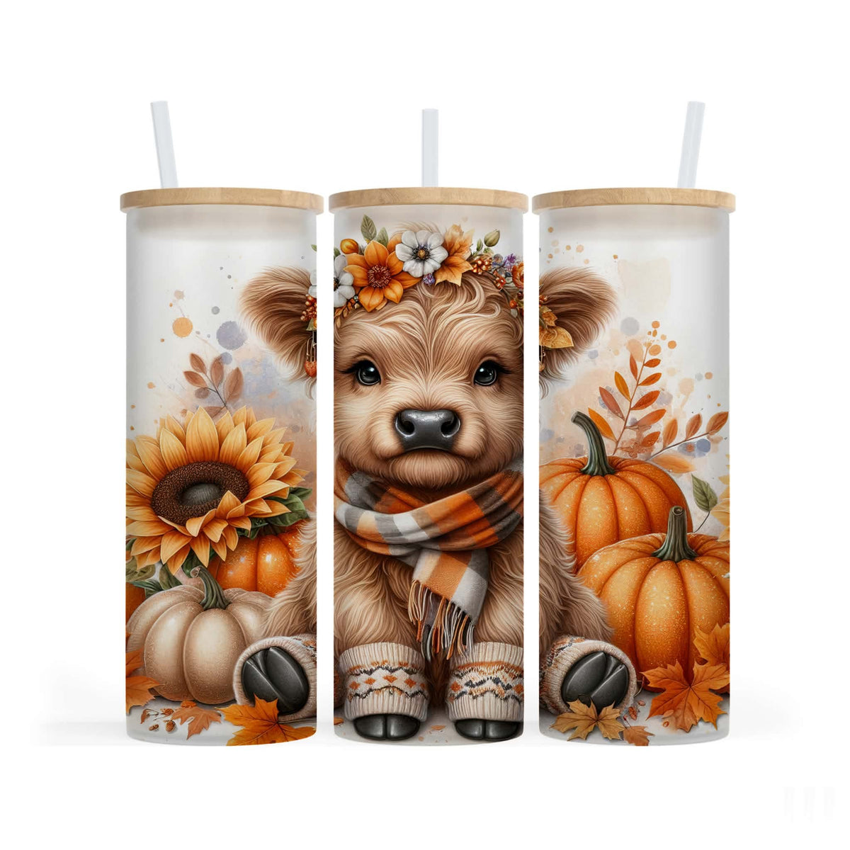 Verre givré 25 oz - Vache d'automne