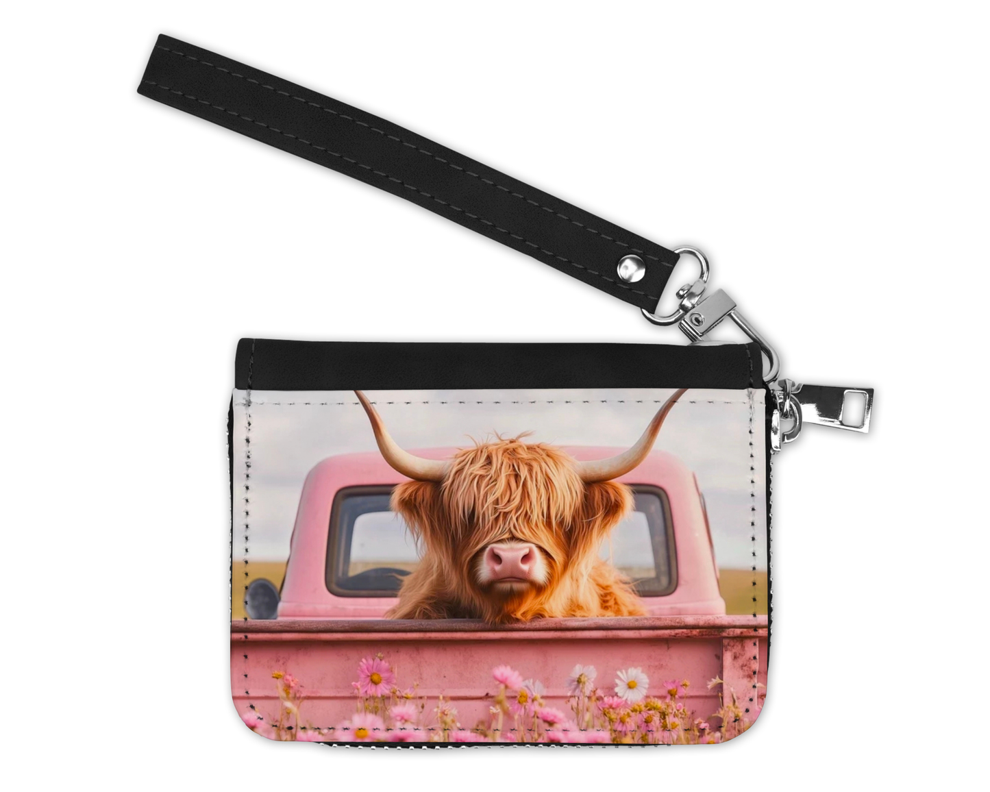 Petit Porte-Monnaie - Vache et camion rose