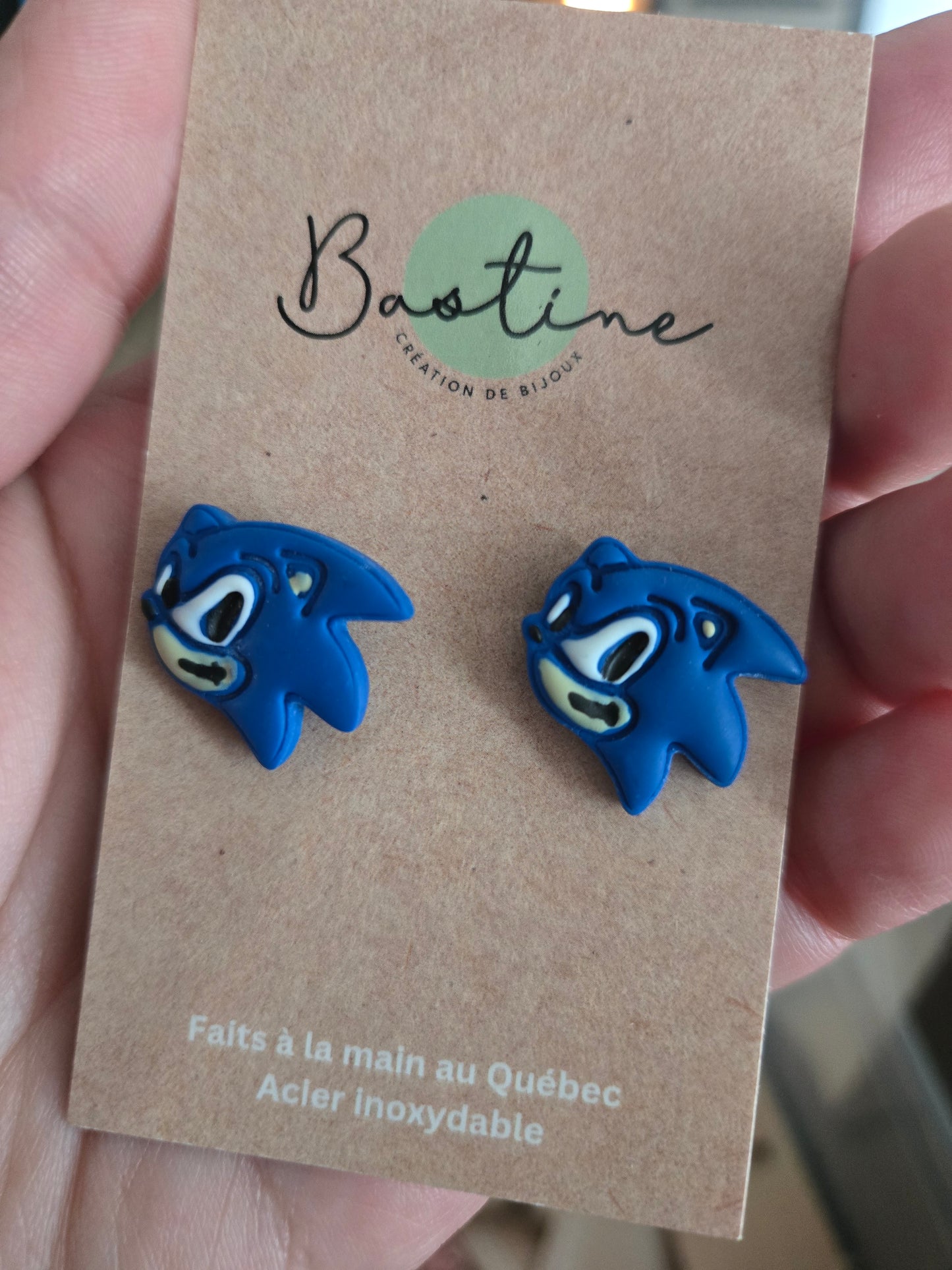 Le rapide - Boucles d'oreilles studs en argile polymère acier inoxydable hypoallergène