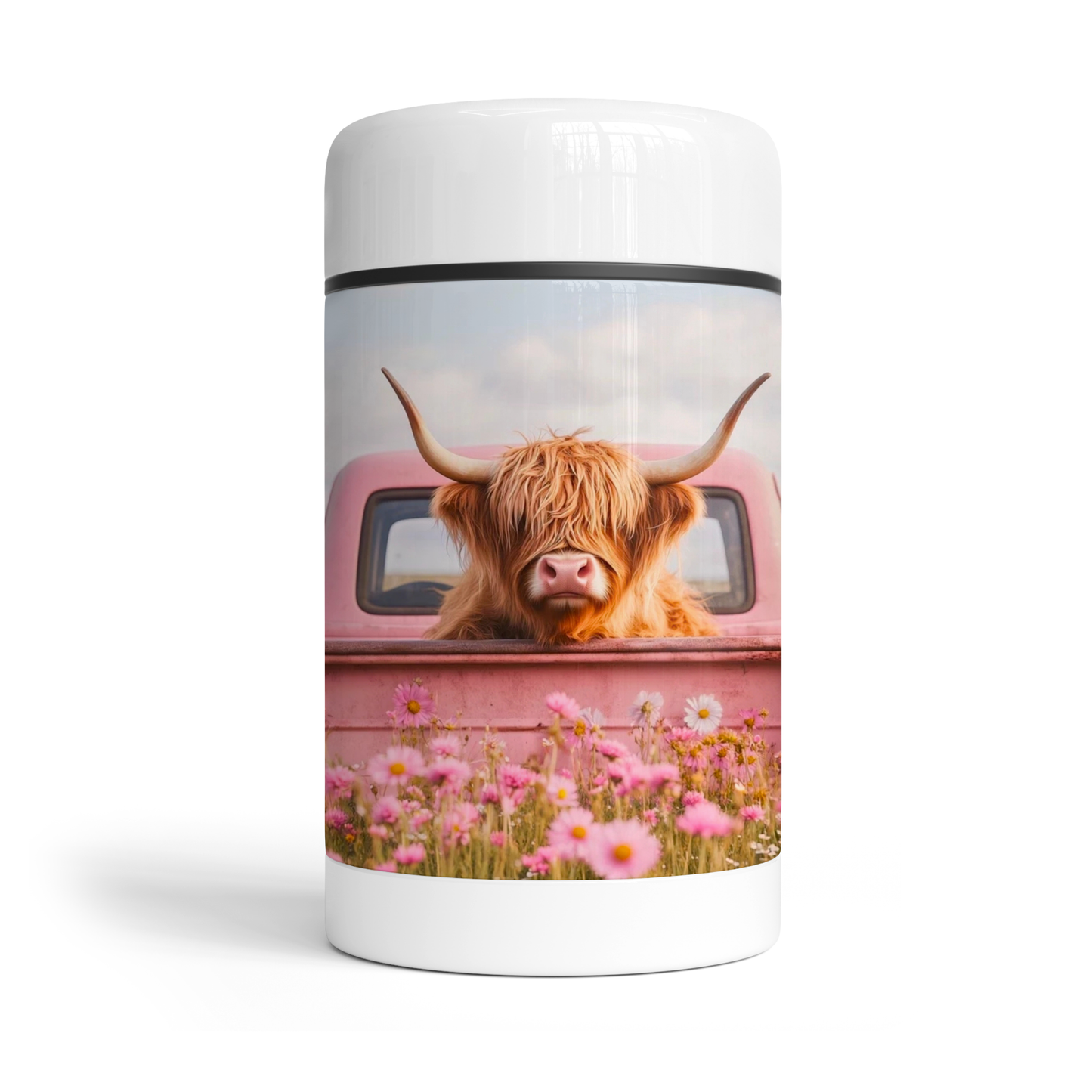 Thermos repas - Vache camion rose