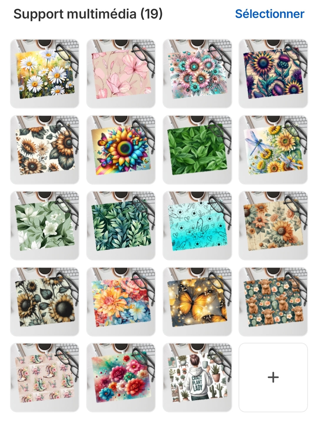 Linge lunette -  fleur